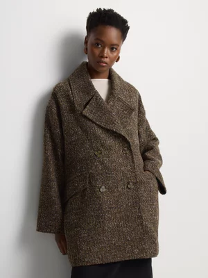 Boucle Melton Mid-Length Coat