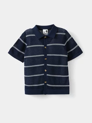 Cotton On Kids Boy Navy Knitted Shirt