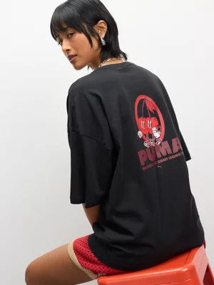 Puma Women's Cherries Oversized Black T-Shirt