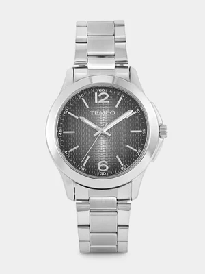 Tempo Silver Plated Black Ombre Dial Bracelet Watch