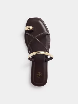 Gold Toe Post Slip On Sandals