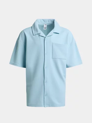 Jet Older Boys Light Blue Textured Woven Shirt
