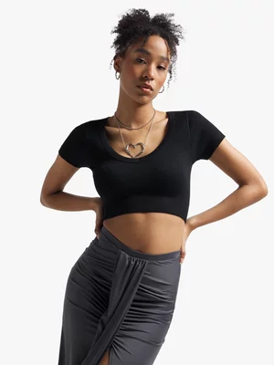 The FIX Women's Black Seamless Top