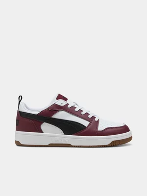 Men's Puma Rebound V6 Low Burgundy/White Sneaker