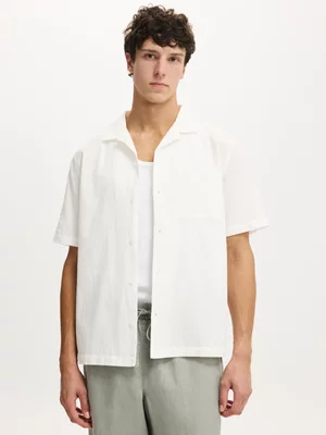 Men's Cotton On White Riviera Short Sleeve Shirt