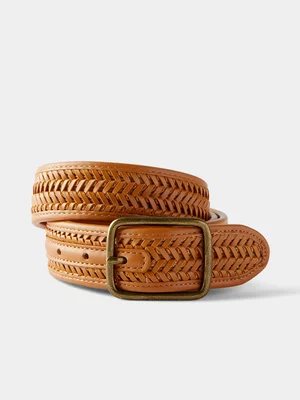 Men's Cotton On Beige Snake Bite Braided Belt