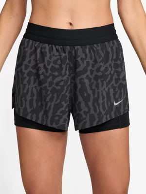Nike Womens Swift Dri-Fit 2-In-1 All Over Print Black Shorts