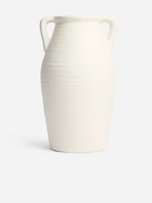 Jet Home Textured Double Handle Jug Ceramic Vase