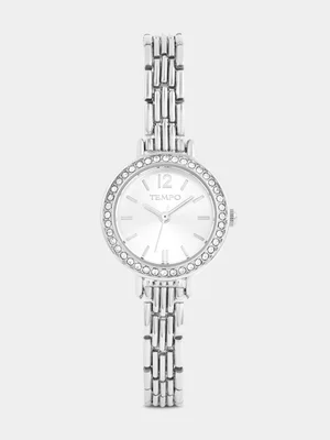 Tempo Silver Plated Silver Tone Dial Bracelet Watch