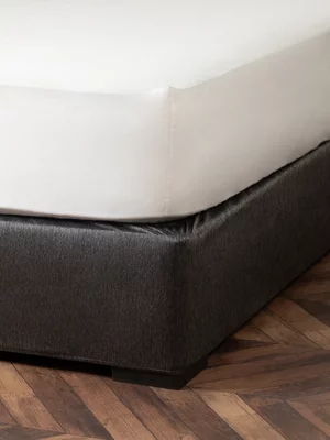 Textured Bed Base Cover Charcoal