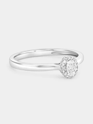 Sterling Silver Lab Grown Diamond Oval Halo Ring 