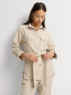 Safari Button Down Belted Co-Ord Shirt