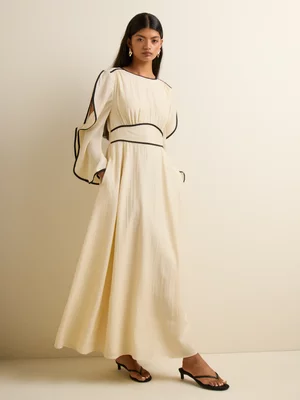 Women's Iconography  Contrast Split Sleeve Fit & Flare Dress