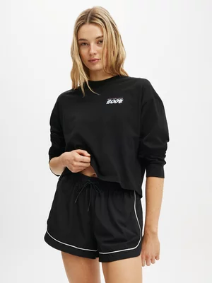 Women's Cotton On Black Active Boxy Oversized Long Sleeve Top