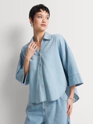 FF Denim Oversized Drop Shoulder Shirt