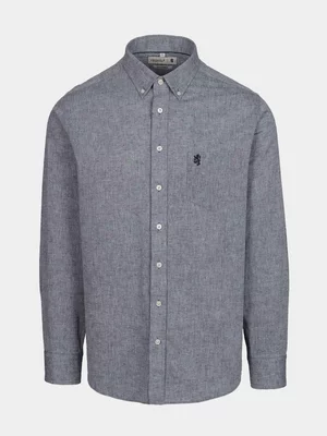 Men's Pringle Navy Riaan Cotton Linen Shirt