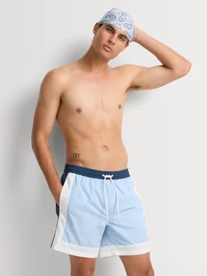 Markham Men's 3tone Colourblock Blue Swimshorts