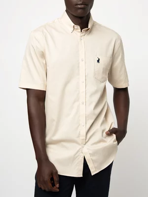 Men's Polo Beige Textured Shirt