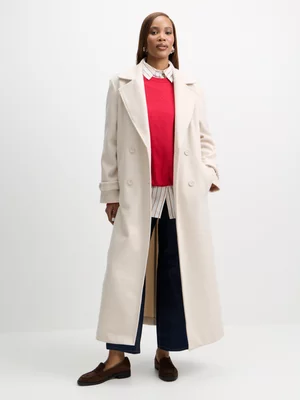 Exact Women's Natural Melange Melton Coat