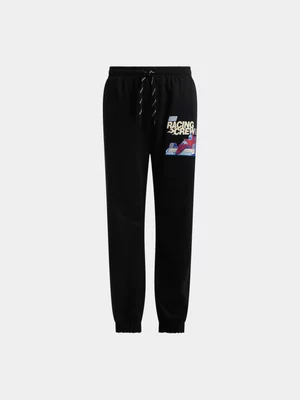 Exact Younger Boy's Black Graphic Print Joggers