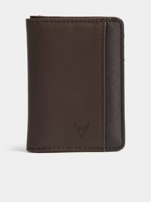 Exact Men's Brown Skinny Bilfold Wallet 