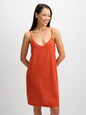 Exact Women's Rust Slip-On Sleepwear Dress
