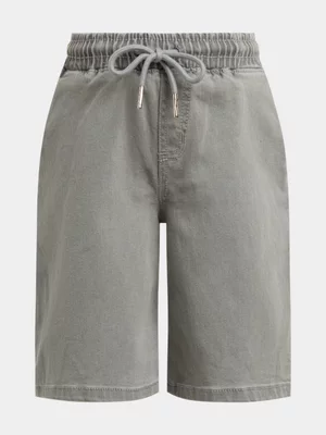 Jet Younger Boys Grey Core Denim Shorts
