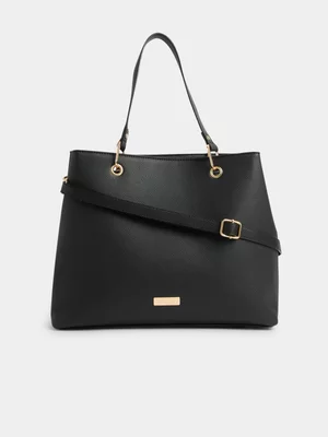 Jet Women's Black Workbag With Strap Detail