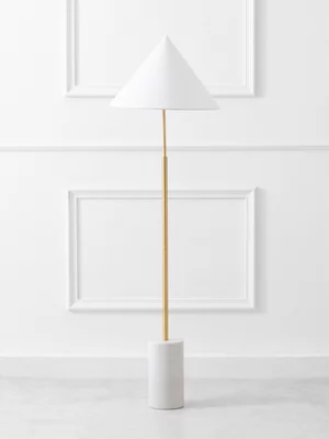 Modern Triangle Shade & Marble Floor Lamp 157cm