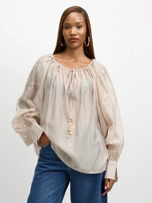 Jet Women’s Ecru Raglan Sleeve Blouse