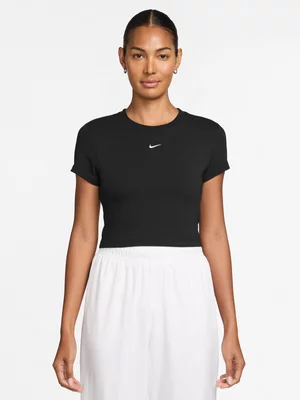 Nike Women's NSW Chill Knit Cropped Black T-shirt