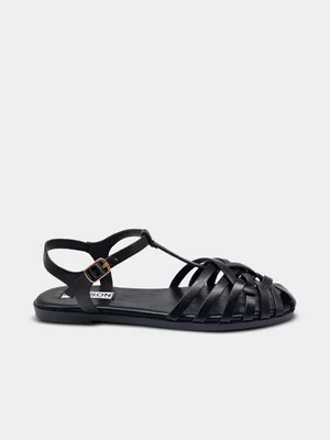 Women's Madison Black Mariam Strappy Flat Sandals