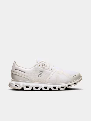On Womens Cloud 6 White Running Shoes 