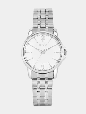 Tempo Silver Plated Silver Tone Dial Bracelet Watch