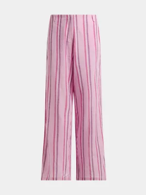 Girls Stripe Pull On Pants