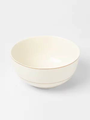 Grace Gold RIbbed Cereal Bowl White