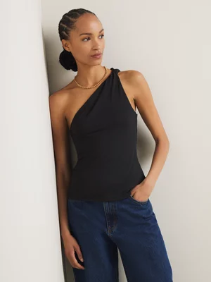 Women's Iconography Twist Detail One Shoulder Top