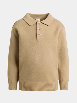 Jet Younger Boys Cream Collar Knitwear