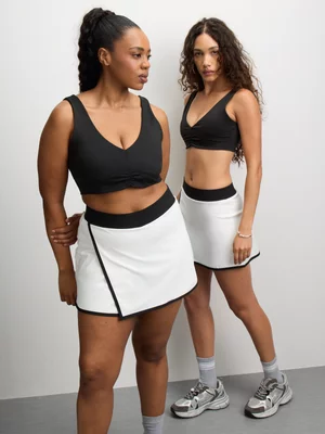 The FIX Women's Black V-neck Front Ruched Cami Top