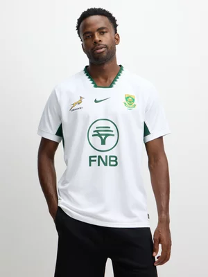 Nike Mens Springboks Away 25/26 White/Green Stadium Jersey