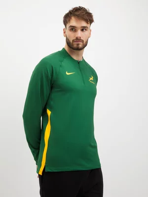 Nike Mens Springboks 1/4 Zip Training Green Top