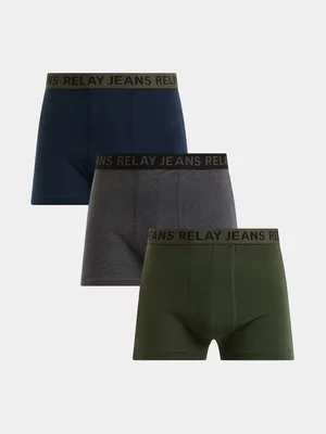 Relay Jeans Men's 3 Pack Multicolour Boxers  