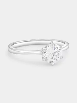 Cheté Sterling Silver Cubic Zirconia Round Solitaire Ring