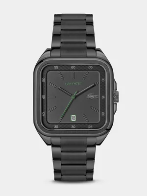 Lacoste.12.12 Black Plated Stainless Steel Bracelet Watch