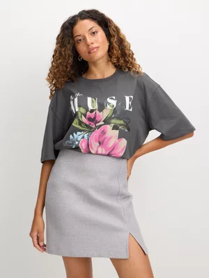 Exact Women's Grey Melton Mini Skirt 