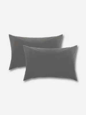Volpes Egyptian Cotton 300tc Charcoal Pillowcase Pair