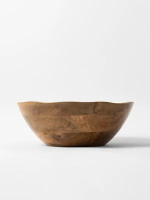 Mango Wood Enamel Round Salad Bowl 30cm