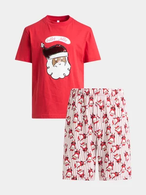 Exact Older Boy's Red Christmas Sleepwear Set