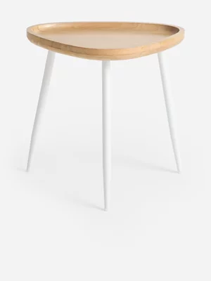 Jet Home Natural Pebble White Side Table