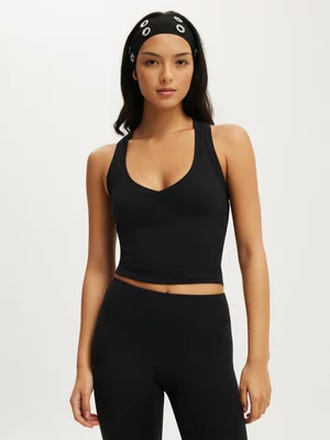 Women's Cotton On Active Black Ultra Soft Plunge Tank Top